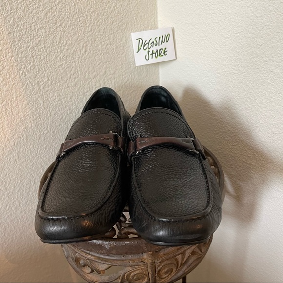 Salvatore Ferragamo Grand Prix Pebbled Leather Driver Loafer - Picture 2 of 9